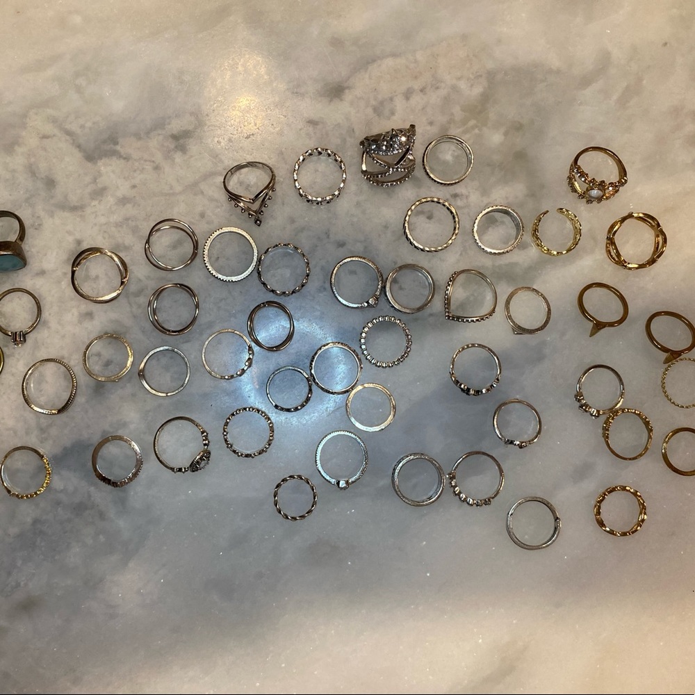 Collection of rings! Silver, brass and gold